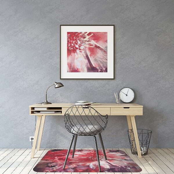 Bürostuhlunterlage rote Blume