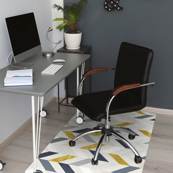 Bürostuhlunterlage Linien in Herringbone.