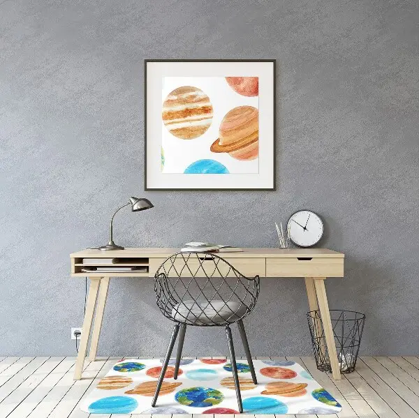 Bürostuhlunterlage Bunte Planeten