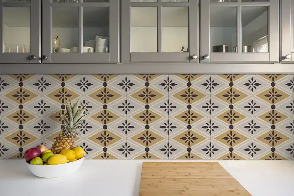 Vinyl fliesen selbstklebend Buntes Blumenmuster
