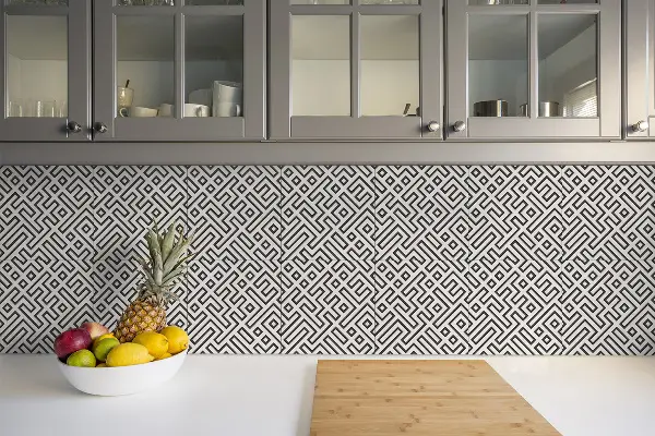 Vinyl fliesen selbstklebend Geometrische Linien