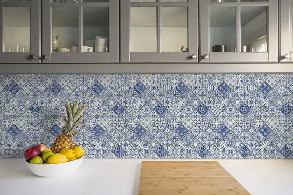 PCV boden wand fliesen Portugiesisches blaues Muster